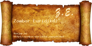 Zombor Euridiké névjegykártya